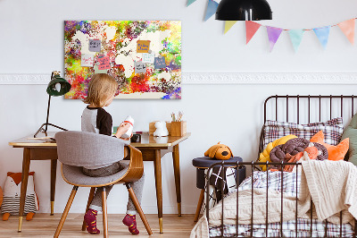 Magnettafel bunt Aquarell-Weltkarte