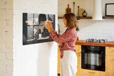 Magnettafel bunt Vintage-Weltkarte