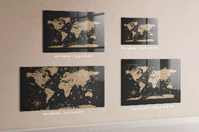Magnettafel bunt Vintage-Weltkarte