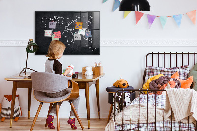 Magnettafel bunt Umriss der Weltkarte