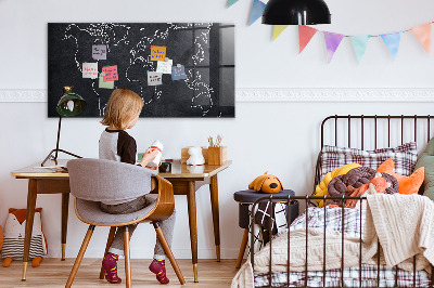 Magnettafel bunt Umriss der Weltkarte