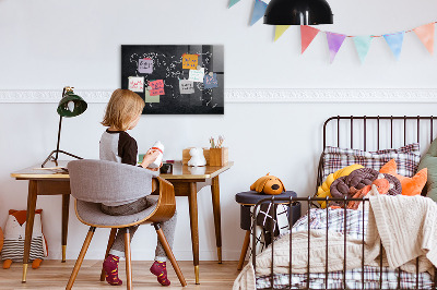 Magnettafel bunt Umriss der Weltkarte