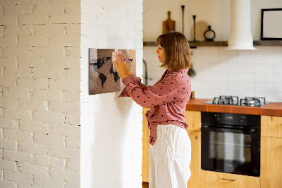 Magnettafel bunt Weltkarte