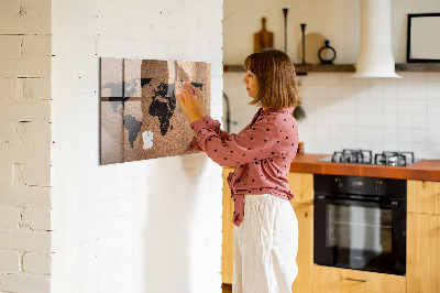 Magnettafel bunt Weltkarte