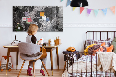 Magnettafel bunt Konkrete Weltkarte