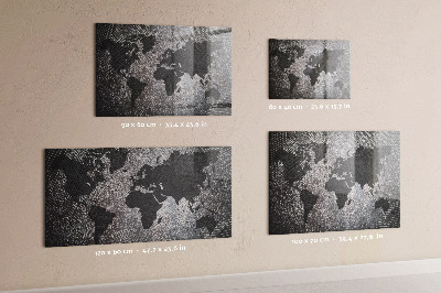 Magnettafel bunt Konkrete Weltkarte