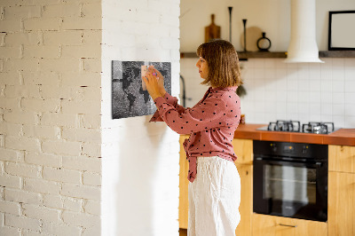 Magnettafel bunt Konkrete Weltkarte