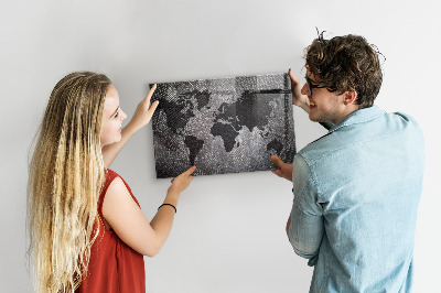 Magnettafel bunt Konkrete Weltkarte