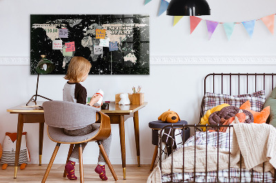 Magnettafel bunt Dollar-Weltkarte