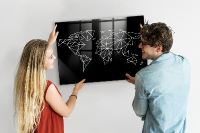 Magnettafel bunt Moderne Weltkarte