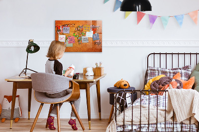 Magnettafel bunt Weltkarte mit Flaggen