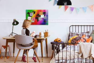 Magnettafel bunt Weltkarte