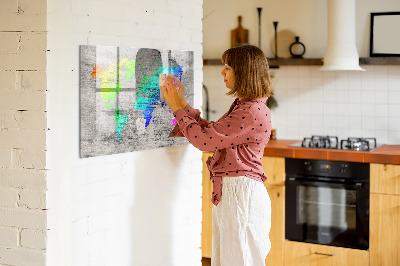 Magnettafel bunt Weltkarte