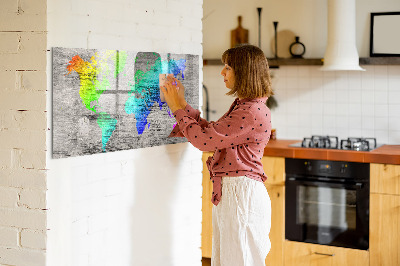 Magnettafel bunt Weltkarte