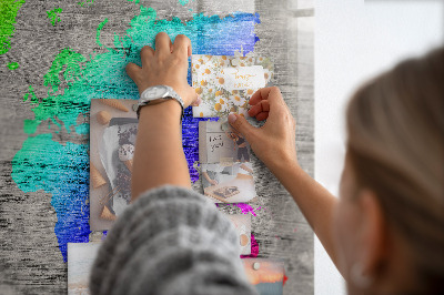 Magnettafel bunt Weltkarte