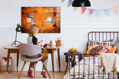 Magnettafel bunt Große Weltkarte