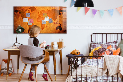 Magnettafel bunt Große Weltkarte