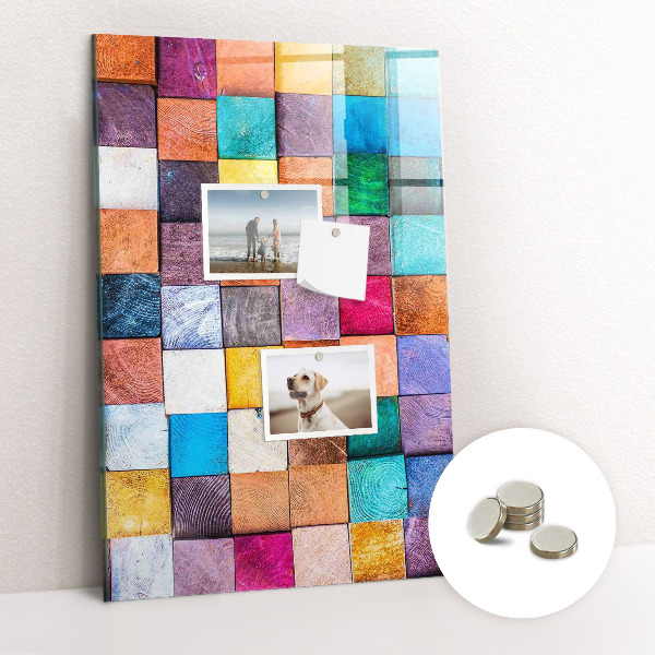 Magnetwand küche Bunte Holzwürfel