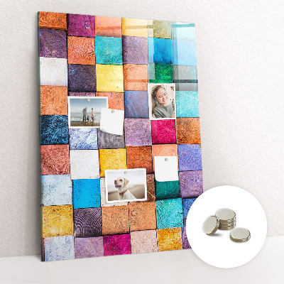 Magnetwand küche Bunte Holzwürfel
