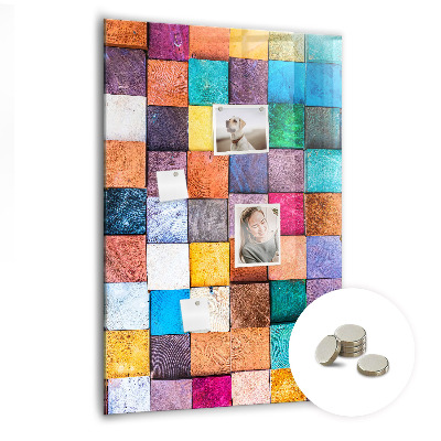 Magnetwand küche Bunte Holzwürfel