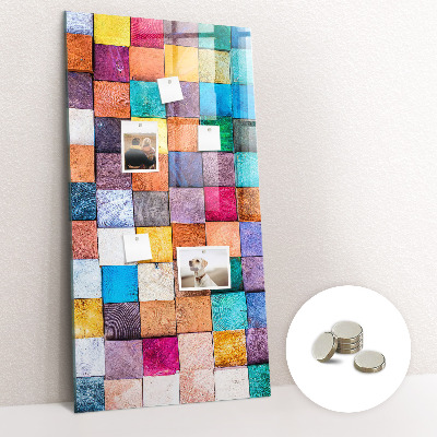 Magnetwand küche Bunte Holzwürfel