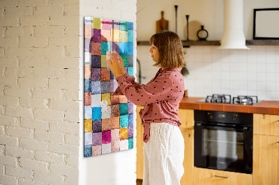 Magnetwand küche Bunte Holzwürfel