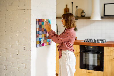 Magnetwand küche Bunte Holzwürfel