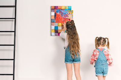Magnetwand küche Bunte Holzwürfel