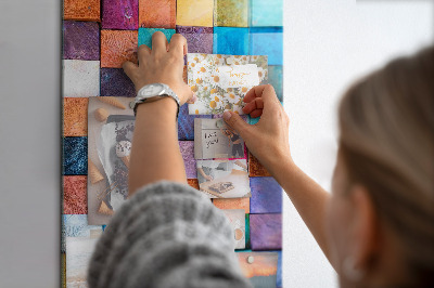 Magnetwand küche Bunte Holzwürfel