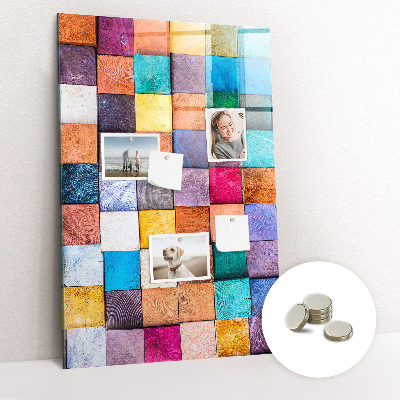 Magnetwand küche Bunte Holzwürfel