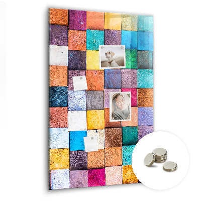 Magnetwand küche Bunte Holzwürfel