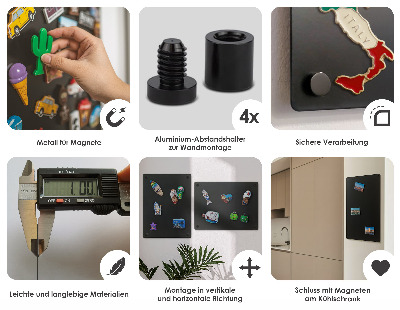 Metalltafel für Magnete Schwarz