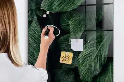Magnettafel zum Schreiben mit Motiv Dschungel aus Pflanzenblättern