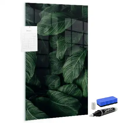Magnettafel zum Schreiben mit Motiv Dschungel aus Pflanzenblättern