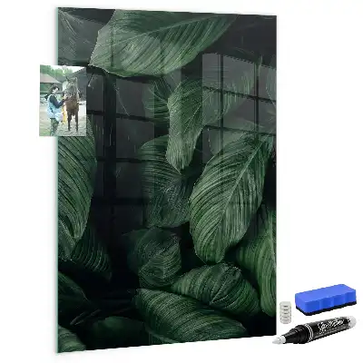 Magnettafel zum Schreiben mit Motiv Dschungel aus Pflanzenblättern