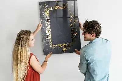 Beschreibbare Magnettafel im Design goldenes Konfetti