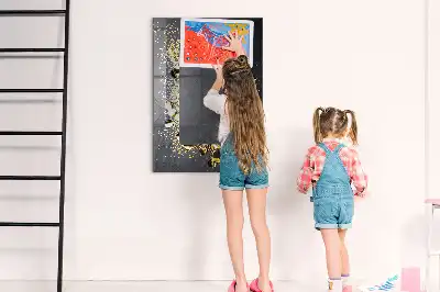 Beschreibbare Magnettafel im Design goldenes Konfetti