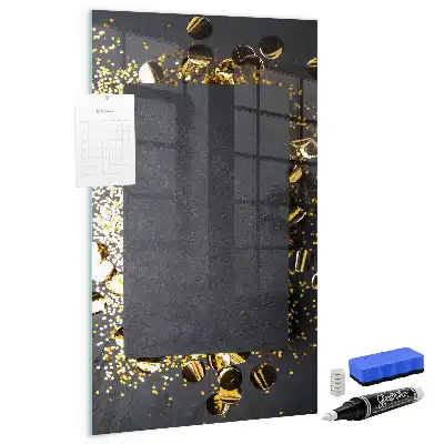 Beschreibbare Magnettafel im Design goldenes Konfetti