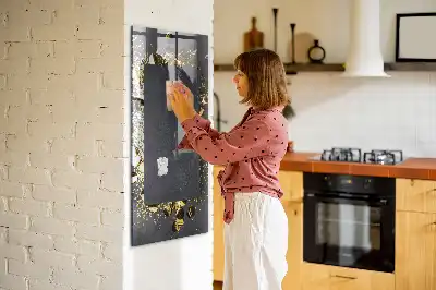 Beschreibbare Magnettafel im Design goldenes Konfetti