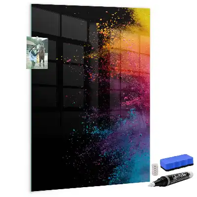 Magnettafel zum Beschreiben bunter Staub