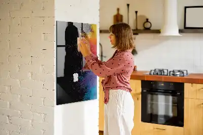 Magnettafel zum Beschreiben bunter Staub