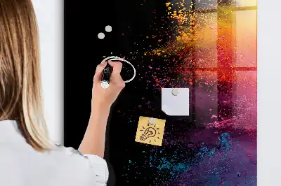 Magnettafel zum Beschreiben bunter Staub