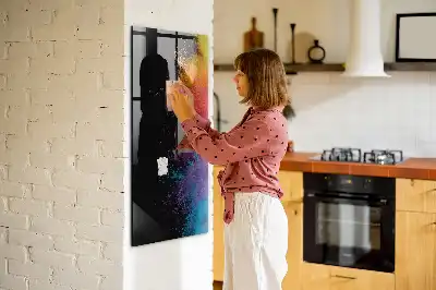 Magnettafel zum Beschreiben bunter Staub