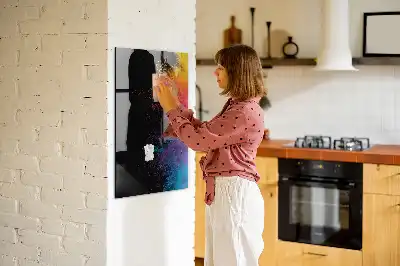 Magnettafel zum Beschreiben bunter Staub
