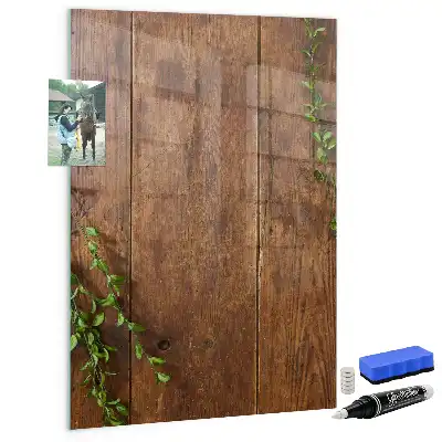 Beschreibbare Magnettafel aus rustikalem Holz