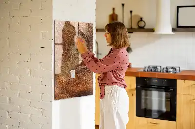 Beschreibbare Magnettafel in Form eines Baumstamm-Querschnitts