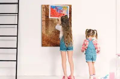 Beschreibbare Magnettafel in Form eines Baumstamm-Querschnitts