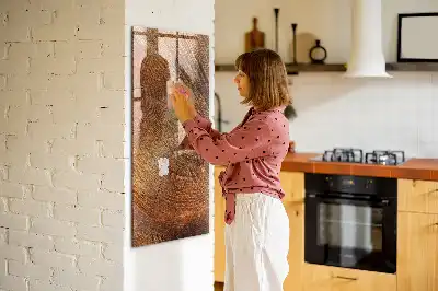 Beschreibbare Magnettafel in Form eines Baumstamm-Querschnitts