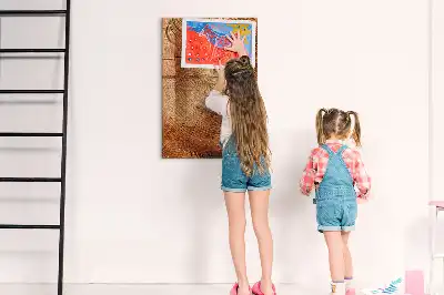 Beschreibbare Magnettafel in Form eines Baumstamm-Querschnitts