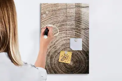 Magnettafel mit Motiv Baumringe